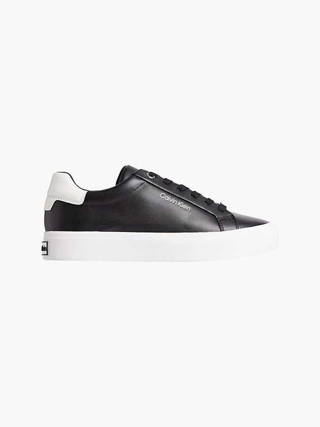 Calvin Klein USA Leather Womens Sneakers Black 8537029-HN